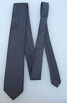 Tootal tie with grey diagonal and vertical stripes vintage 1960s